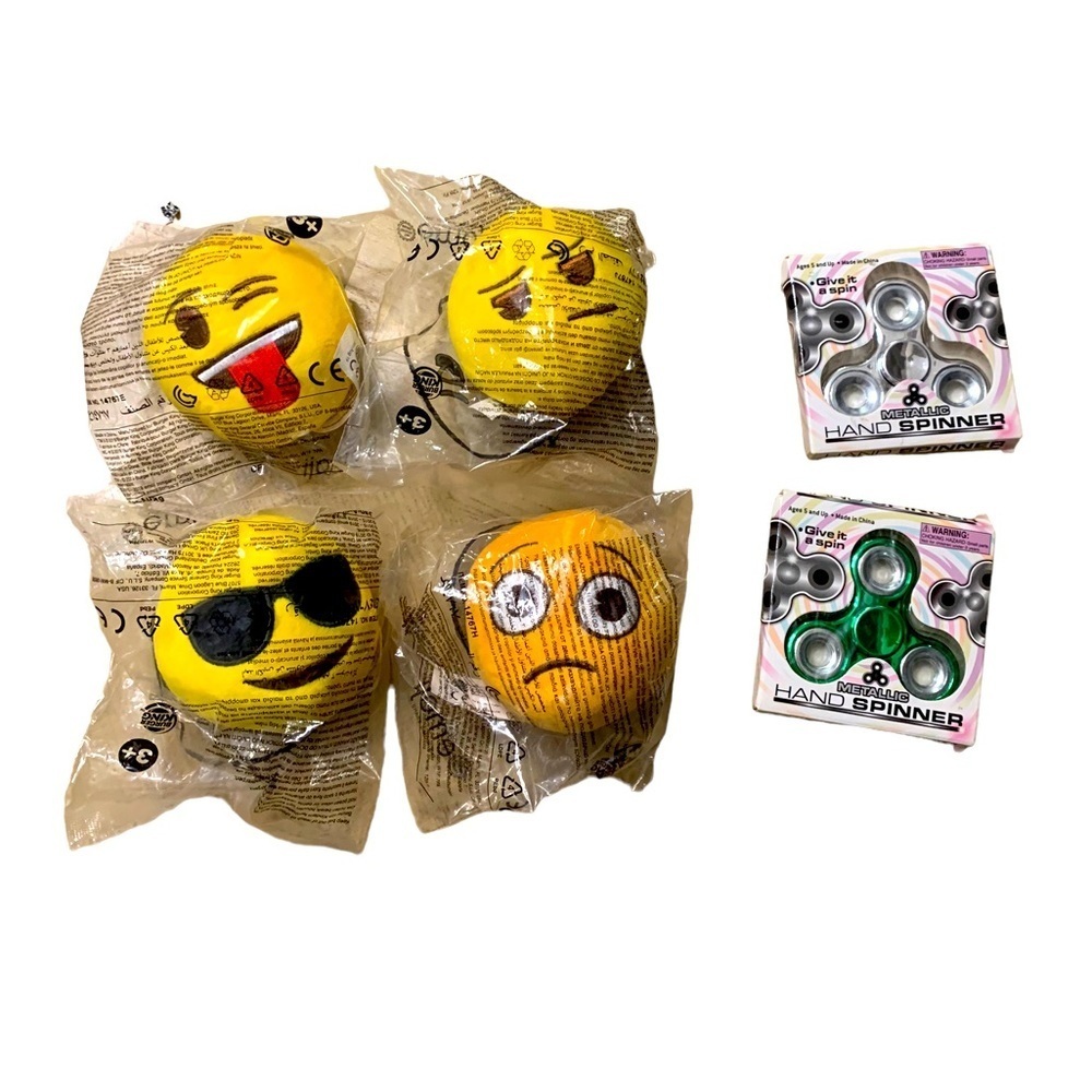 Plushie Emoji (4) and Fidget Spinners (2) New With Tags